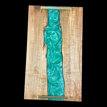 Load image into Gallery viewer, Silver Maple/ Seafoam Green Epoxy Charcuterie
