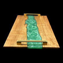 Load image into Gallery viewer, Silver Maple/ Seafoam Green Epoxy Charcuterie
