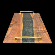 Load image into Gallery viewer, Siberian Elm / Black-Gold Epoxy Charcuterie
