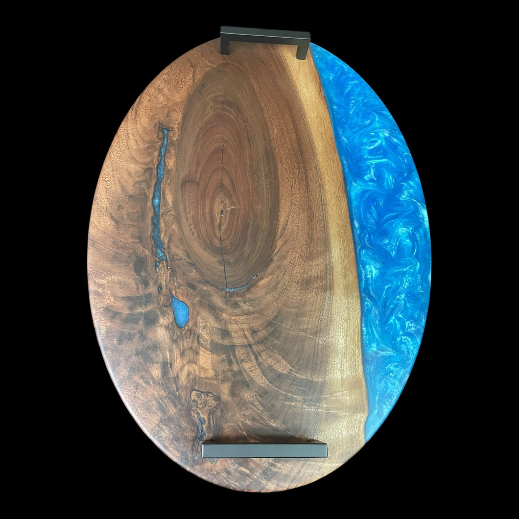 Walnut/ Ocean Blue Epoxy Charcuterie