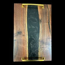 Load image into Gallery viewer, Siberian Elm / Black-Gold Epoxy Charcuterie
