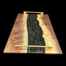 Load image into Gallery viewer, Walnut / Gold-Black Epoxy Charcuterie
