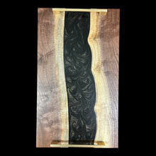 Load image into Gallery viewer, Walnut / Gold-Black Epoxy Charcuterie
