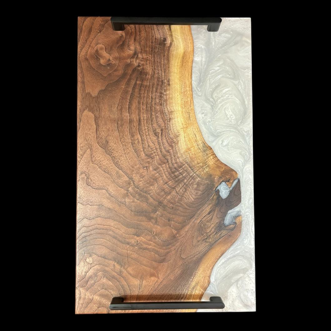 Walnut / Arctic White Epoxy Charcuterie