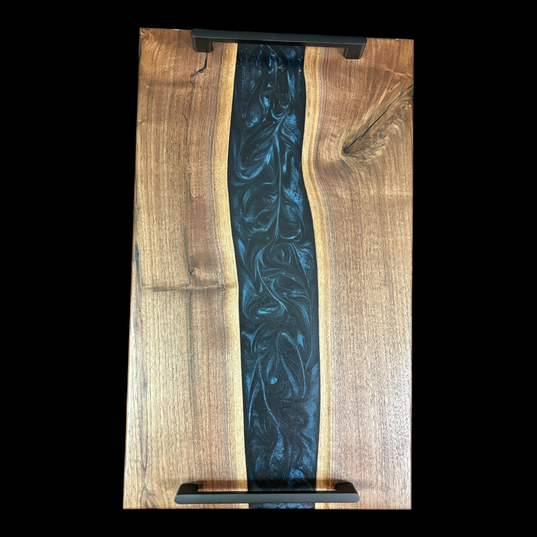 Walnut / Blue- Black Epoxy Charcuterie