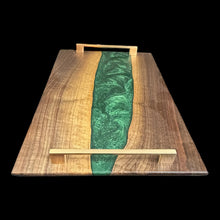 Load image into Gallery viewer, Walnut / Dark  Green Epoxy Charcuterie
