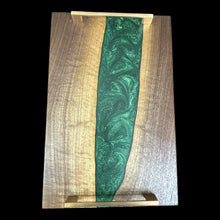 Load image into Gallery viewer, Walnut / Dark  Green Epoxy Charcuterie
