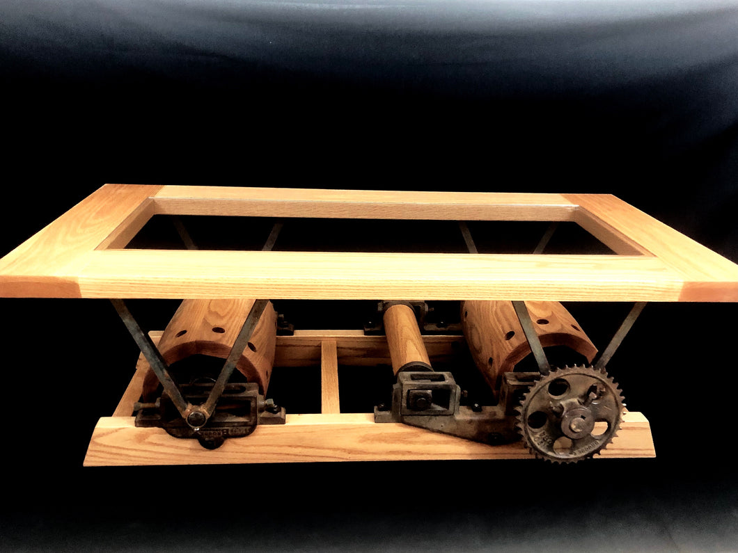 Reclaimed Oak Pulley Coffee Table